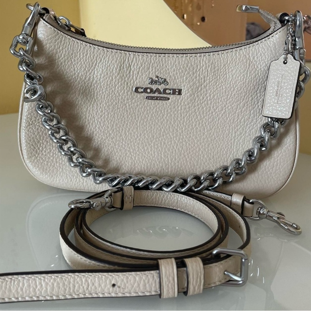 COACH Teri Shoulder Bag- Ivory/Silver